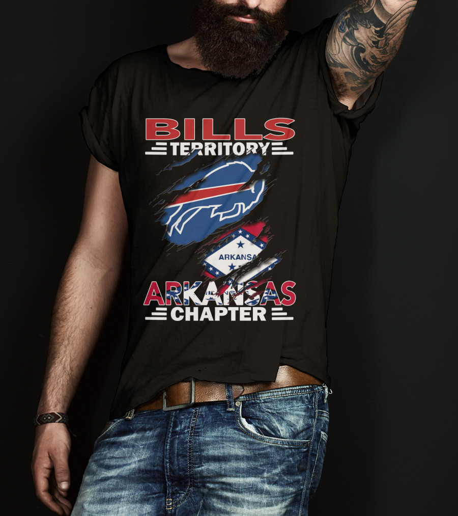 Bills Territory Arkansas Chapter Buffalo Logo And State Flag T-Shirt