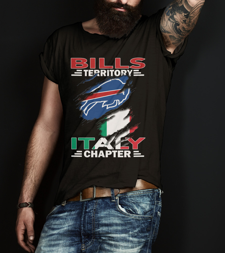 Bills Territory Italy Chapter Buffalo Football Fan Club Italy Flag T-Shirt
