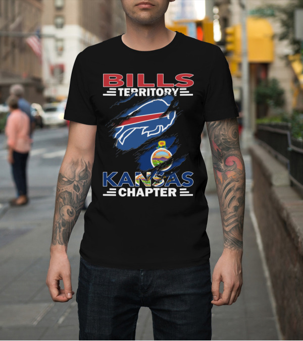 Shirt: BILLS TERRITORY KANSAS CHAPTER BUFFALO BILLS LOGO KANSAS FLAG T-Shirt BILLS TERRITORY KANSAS CHAPTER BUFFALO BILLS LOGO KANSAS FLAG T-Shirt