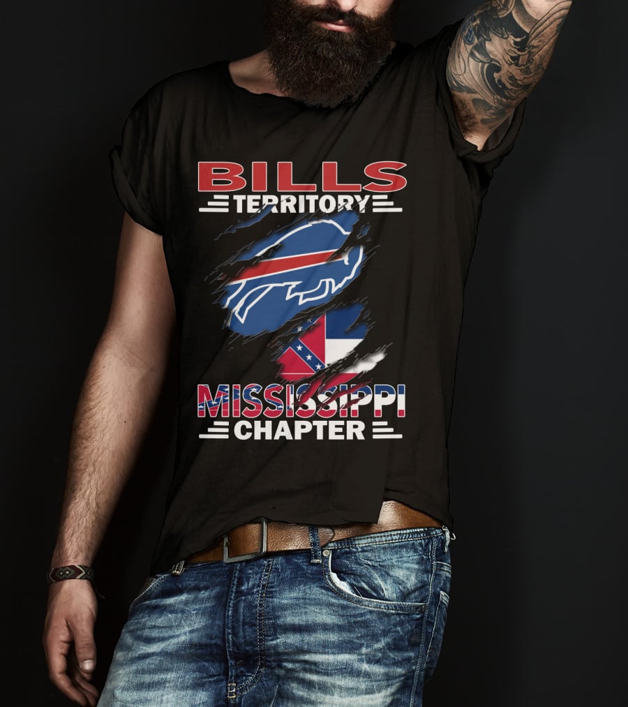 Bills Territory Mississippi Chapter Blue Buffalo Red White Flag T-Shirt