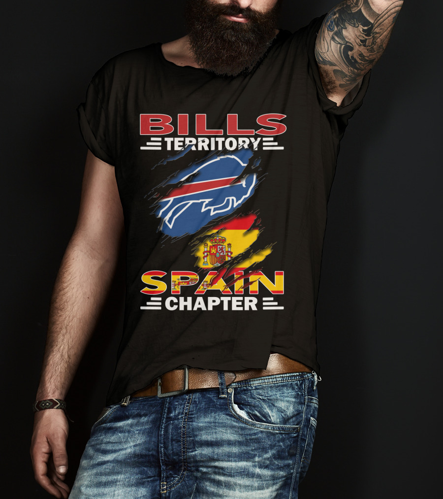 Bills Territory Spain Chapter Buffalo Logo Spain Flag T-Shirt