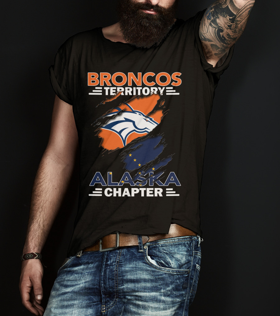 Broncos Territory Alaska Chapter With Iconic Horse Logo And Alaska Flag Elements T-Shirt