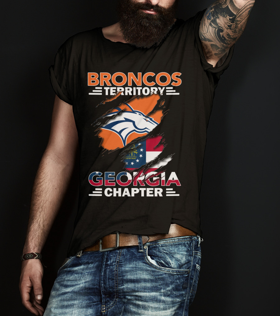 Broncos Territory Georgia Chapter Logo With State Flag And Horse Emblem T-Shirt