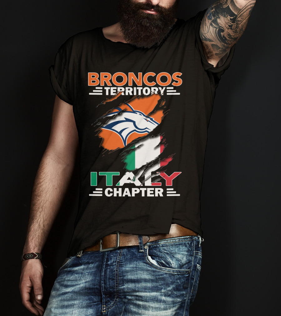 Broncos Territory Italy Chapter Italy Flag Denver T-Shirt