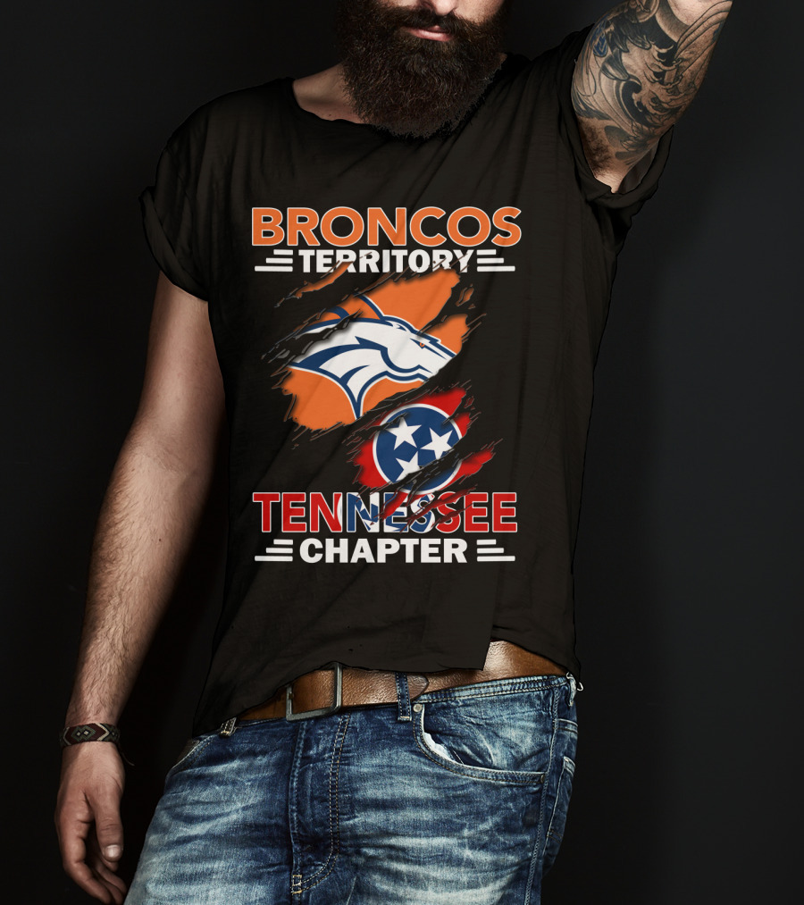 Broncos Territory Tennessee Chapter Denver Broncos Tennessee Flag T-Shirt