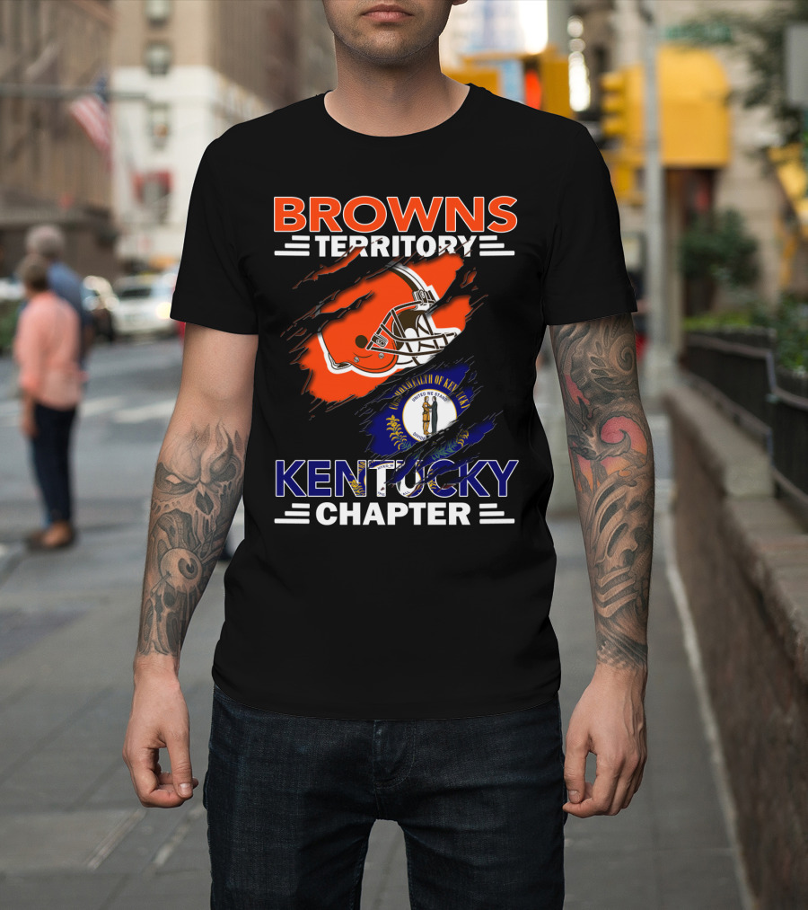 Browns Territory Kentucky Chapter Helmet And State Flag T-Shirt