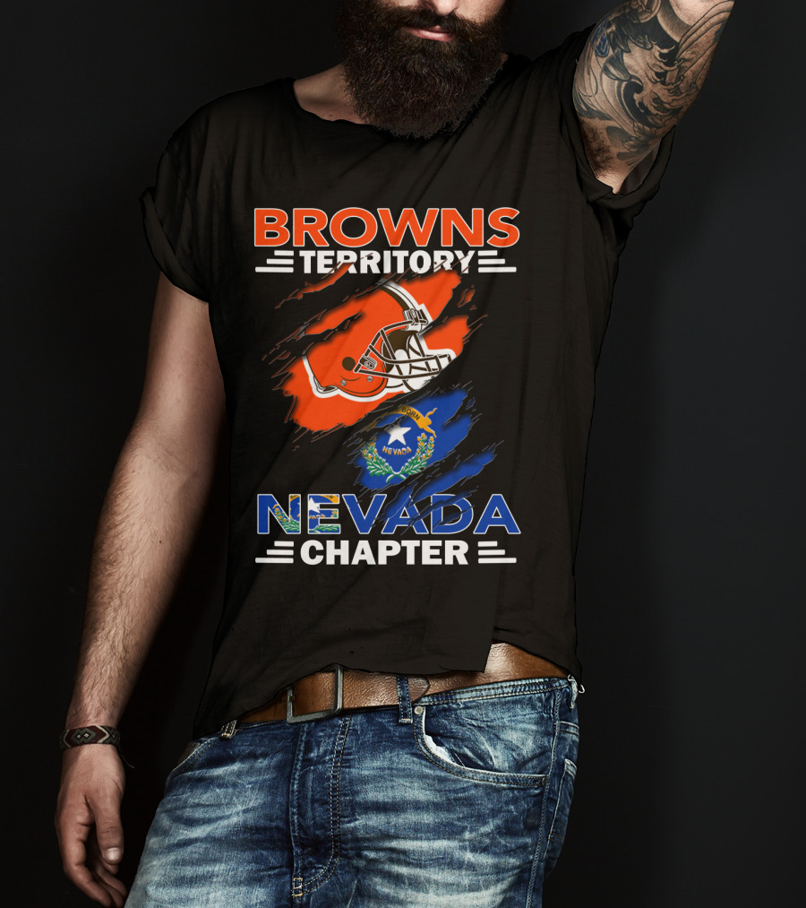Browns Territory Nevada Chapter Football Helmet And State T-Shirt