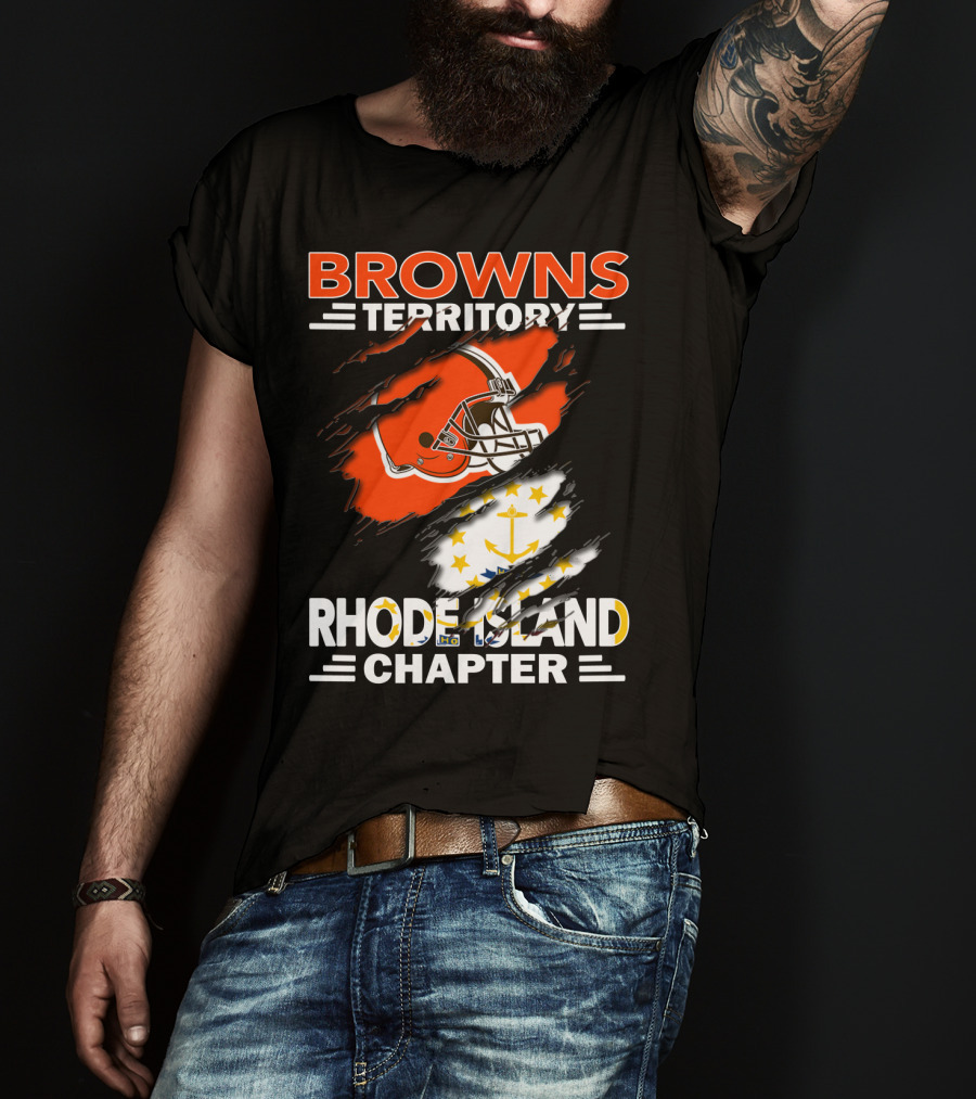 Browns Territory Rhode Island Chapter Football Helmet Anchor T-Shirt
