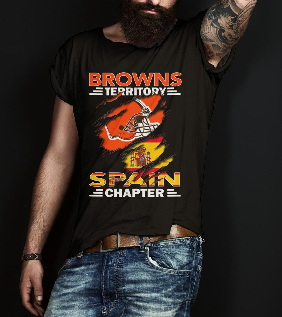 Browns Territory Spain Chapter Helmet Flag T-Shirt