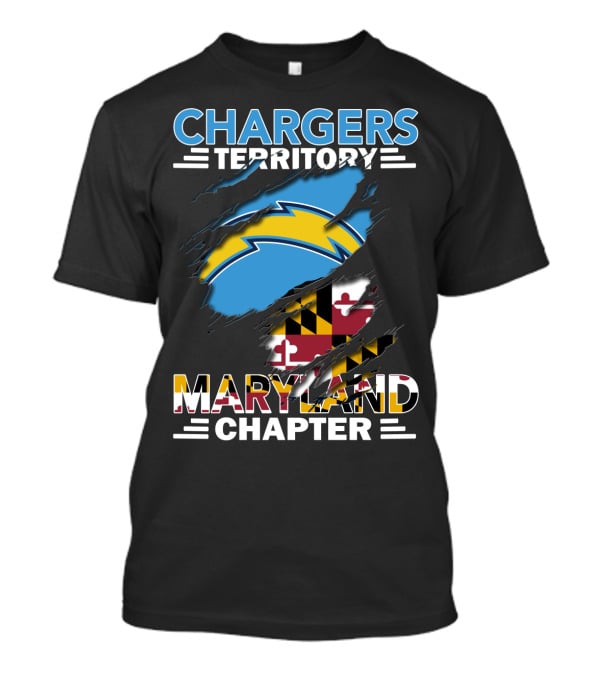 Chargers Territory Maryland Chapter With Maryland Flag And Chargers T-Shirt