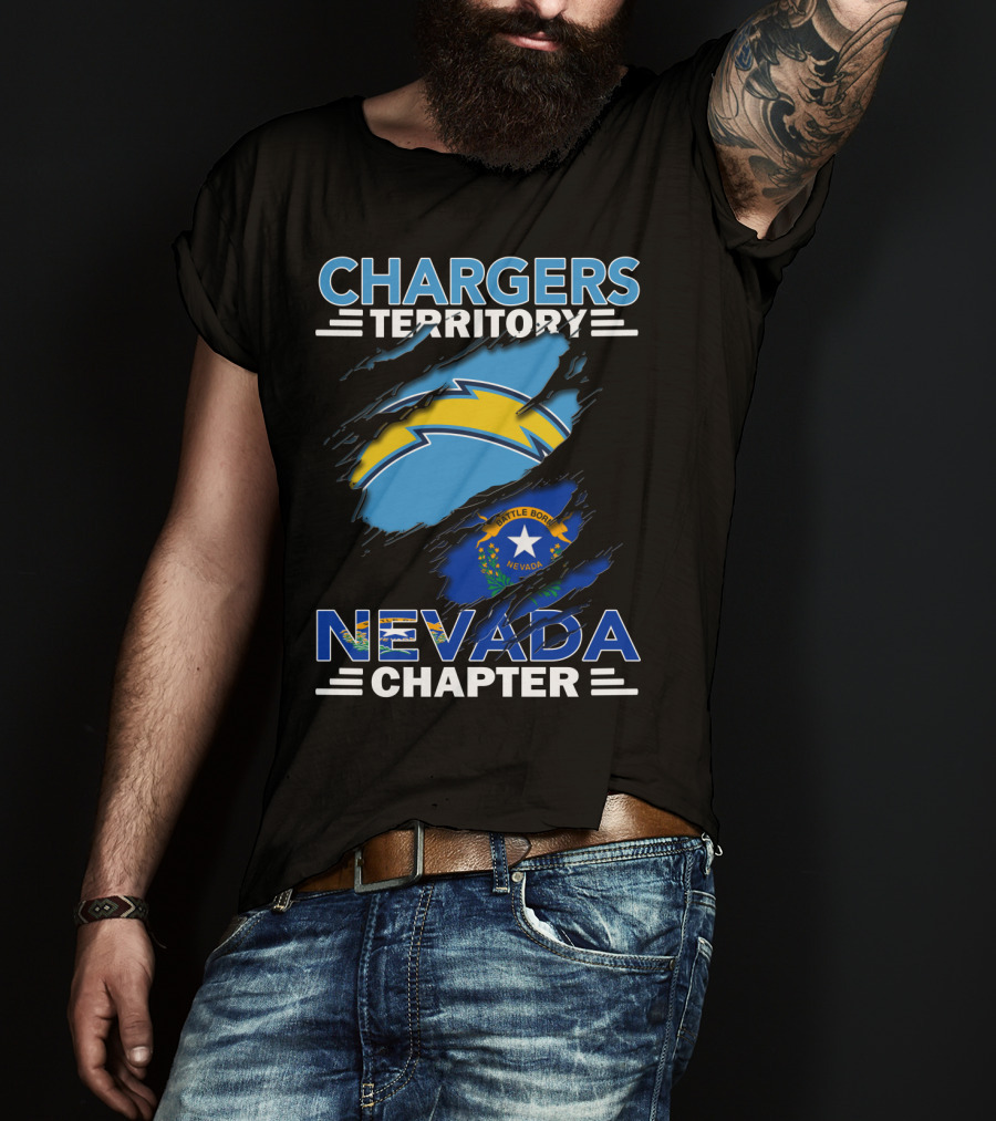 Chargers Territory Nevada Chapter Battle Born Flag Emblem T-Shirt