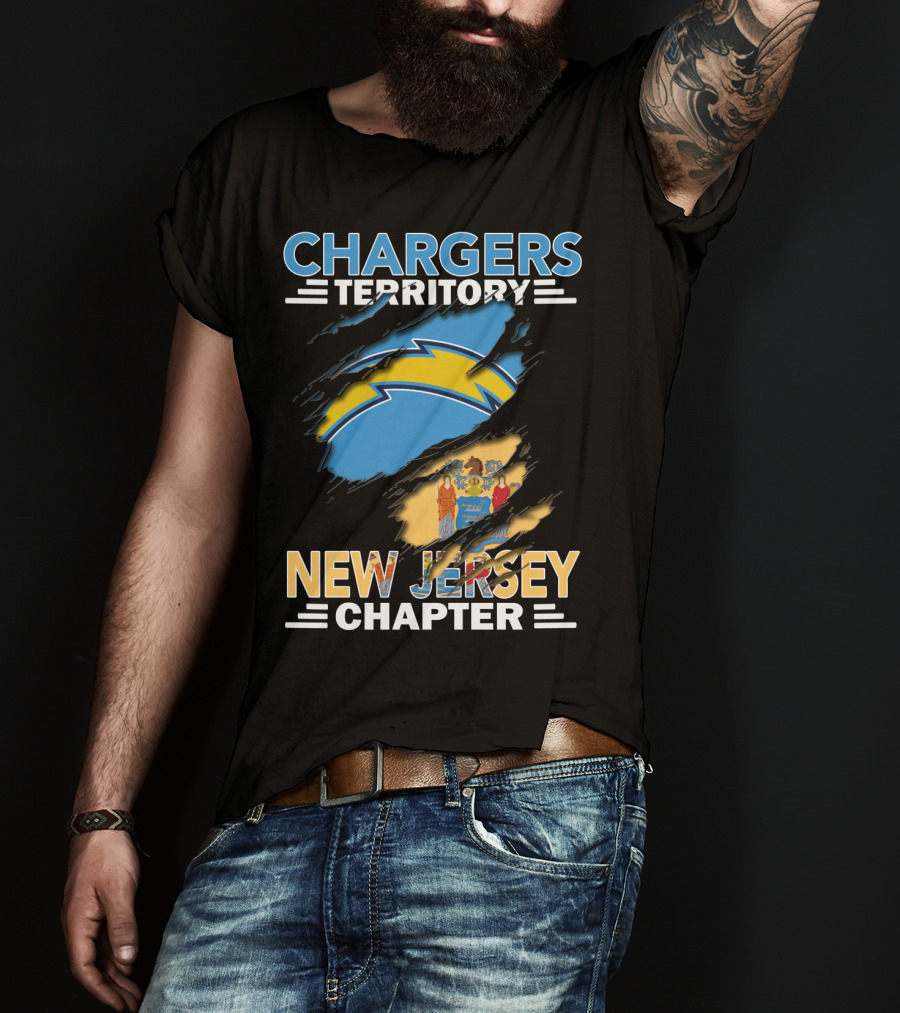 Chargers Territory New Jersey Chapter With State Flag And Team T-Shirt