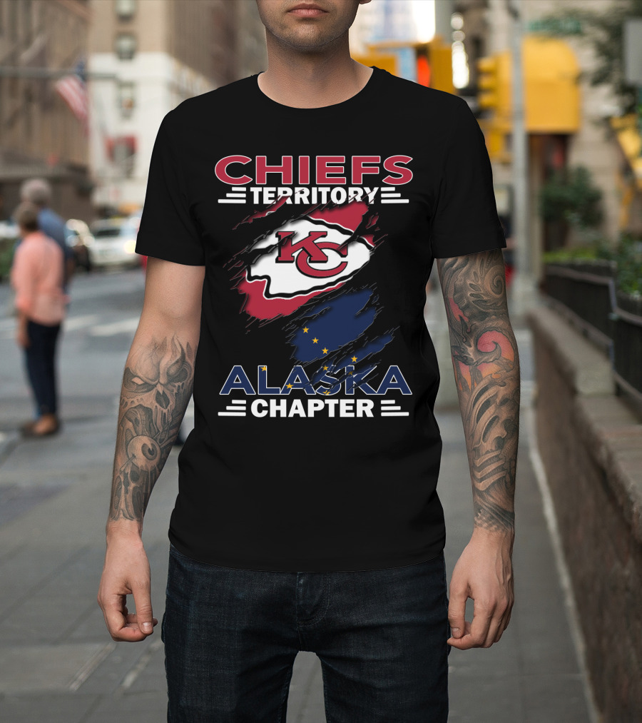Chiefs Territory Alaska Chapter Kansas City Chiefs Logo And Alaska Flag Elements T-Shirt