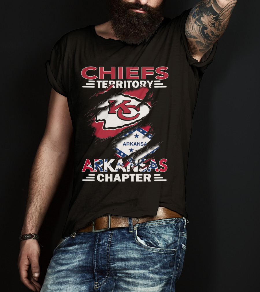 Chiefs Territory Arkansas Chapter Kansas City Chiefs Arkansas Flag T-Shirt