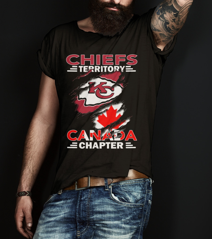 Chiefs Territory KC Logo Canada Chapter Maple Leaf T-Shirt