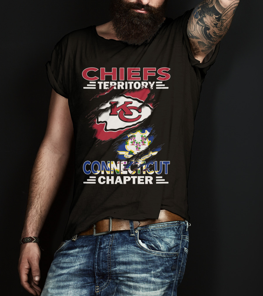 Chiefs Territory Connecticut Chapter KC Chiefs Logo And Connecticut State Seal T-Shirt