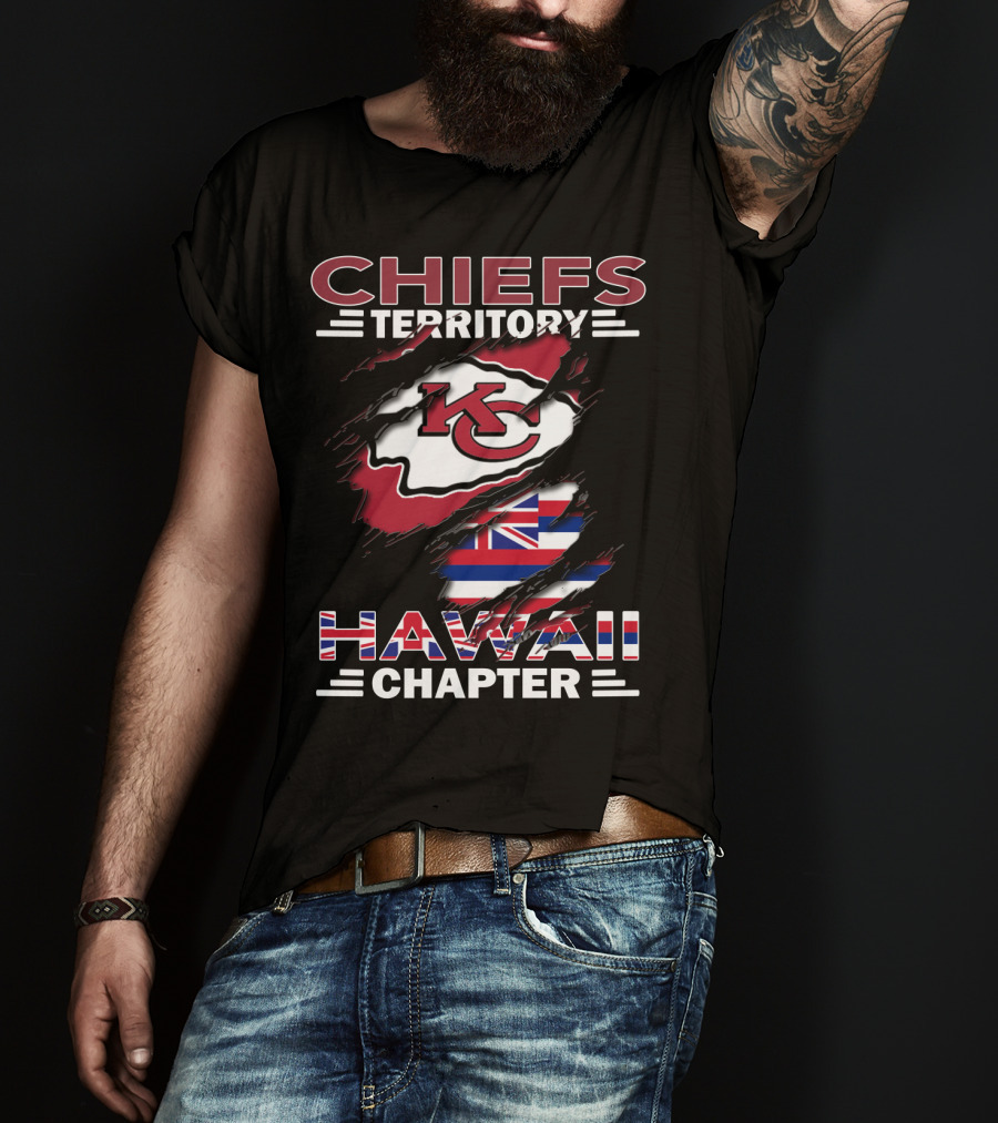 Chiefs Territory Hawaii Chapter KC Logo Hawaiian Flag T-Shirt