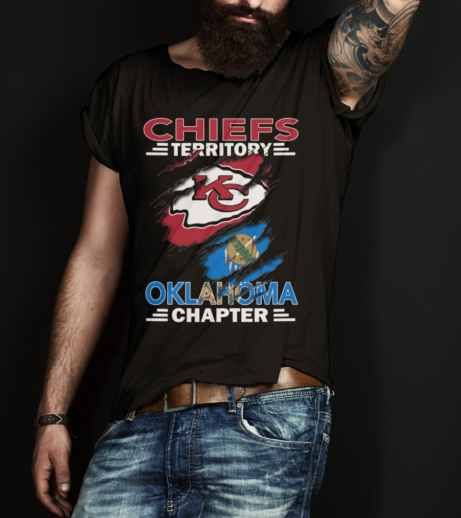 Chiefs Territory Oklahoma Chapter KC Logo And State Flag Combo T-Shirt