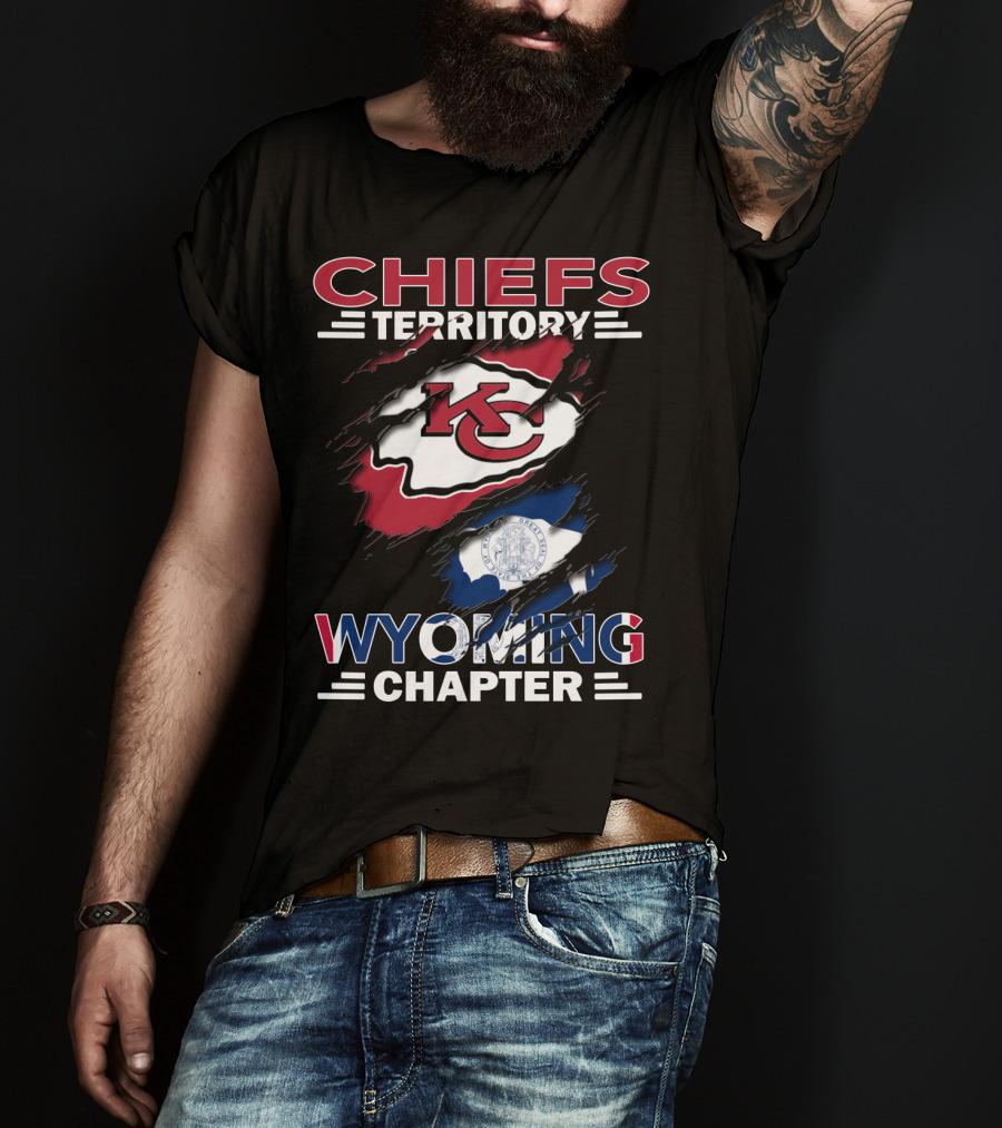 Chiefs Territory Wyoming Chapter KC Chiefs Logo And Wyoming Seal T-Shirt