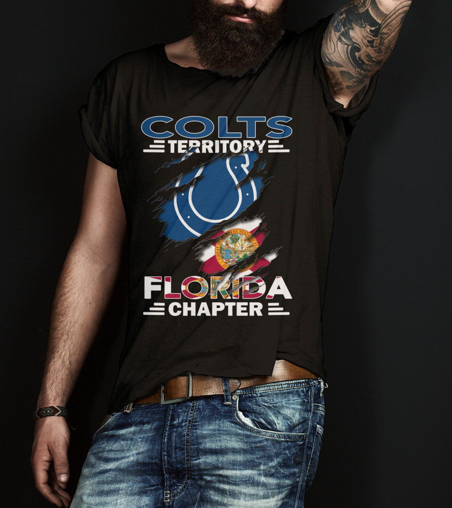 Colts Territory Florida Chapter Blue Horseshoe And State Flag T-Shirt