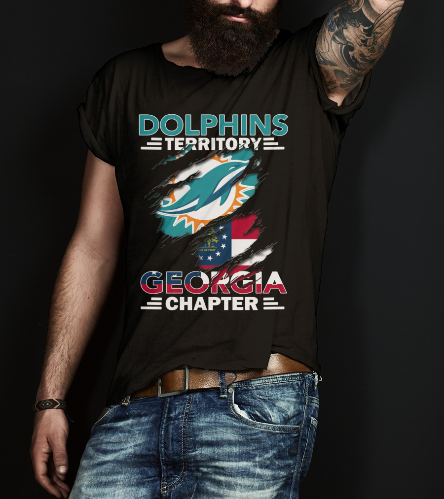 Dolphins Territory Miami Georgia Chapter Flag Fan Club T-Shirt