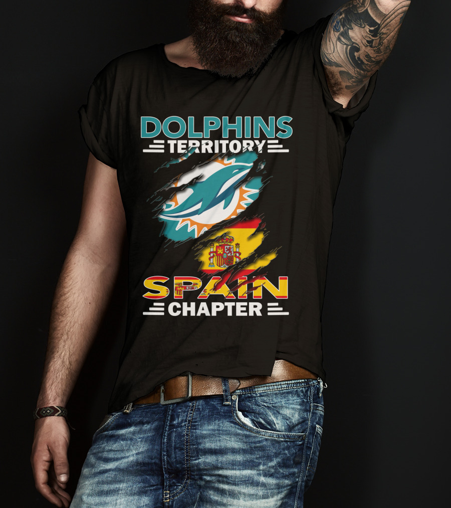 Dolphins Territory Spain Chapter Miami Dolphins Spain Flag T-Shirt