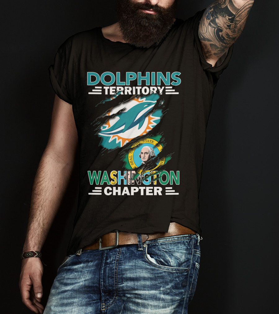 Dolphins Territory Washington Chapter Seal Logo Integration T-Shirt