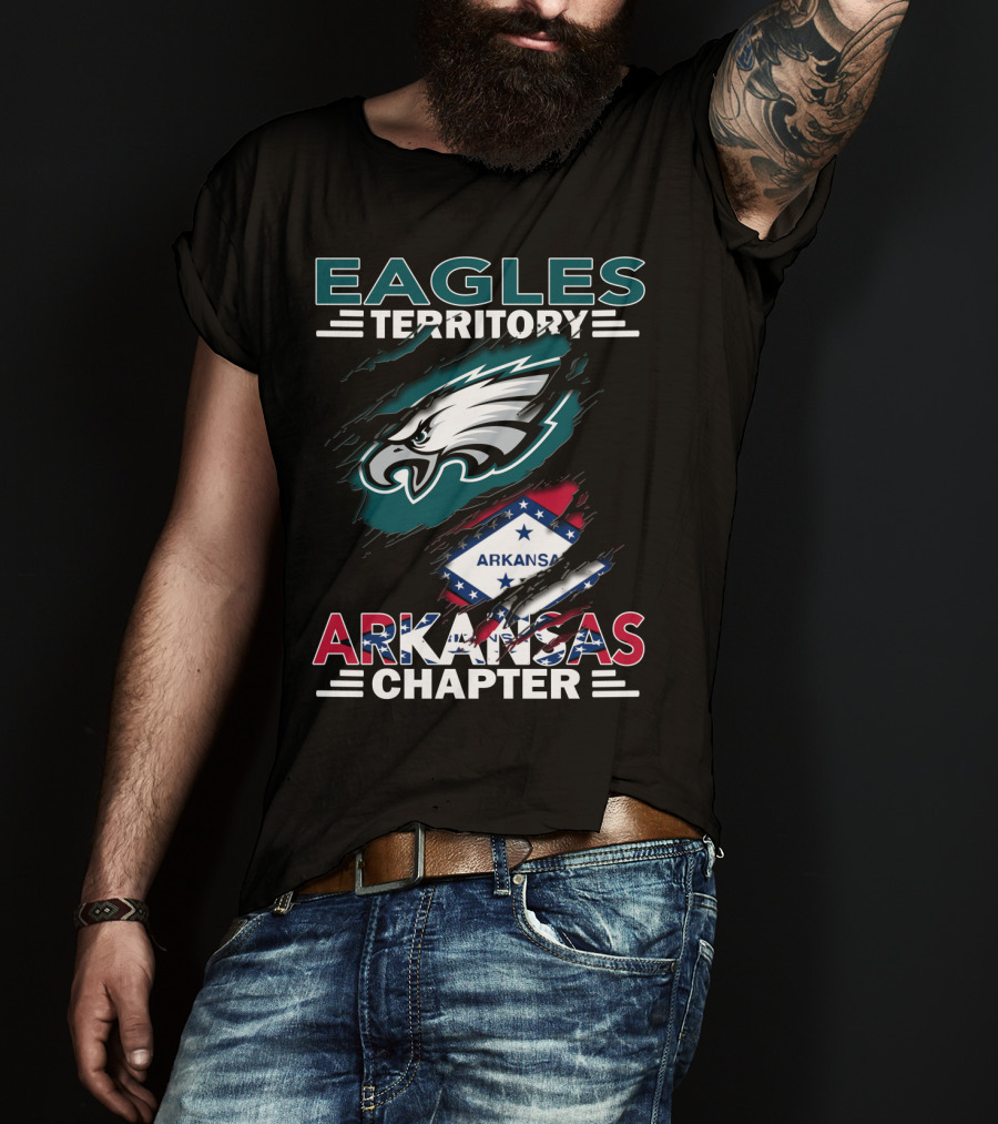 Eagles Territory Arkansas Chapter Philadelphia Logo Razorback Flag T-Shirt