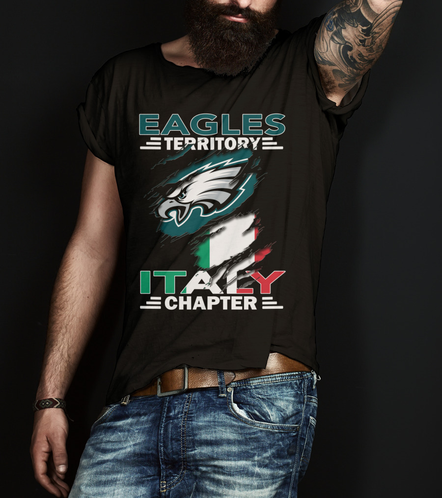 Eagles Territory Italy Chapter Philadelphia Flag T-Shirt
