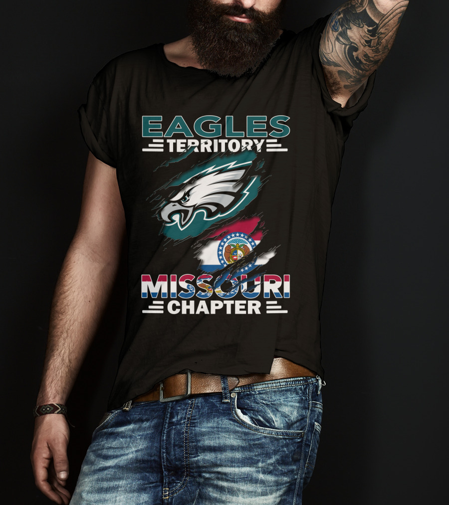 Eagles Territory Missouri Chapter Flag And Eagle Head T-Shirt