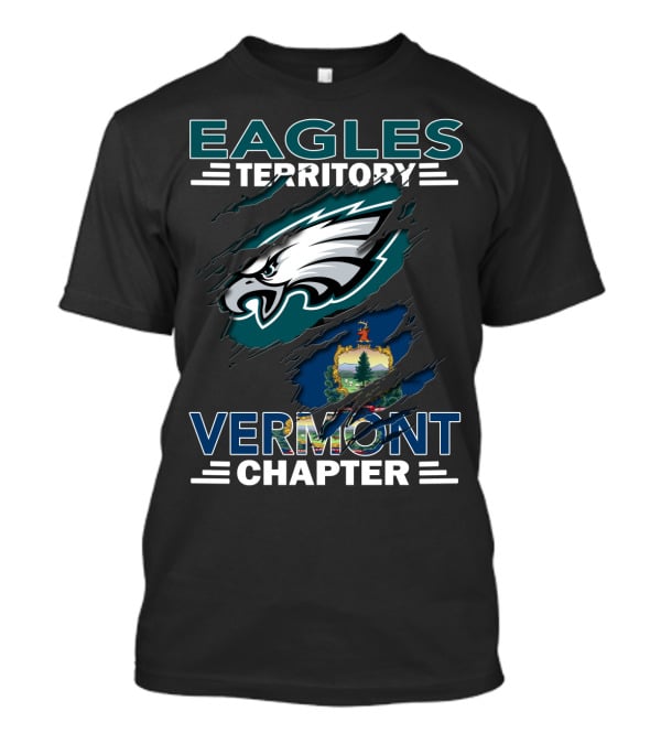 Eagles Territory Vermont Chapter Emblem With Vermont State T-Shirt