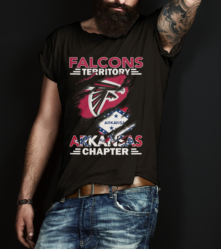 Falcons Territory Arkansas Chapter Falcons Logo And Arkansas Shape T-Shirt