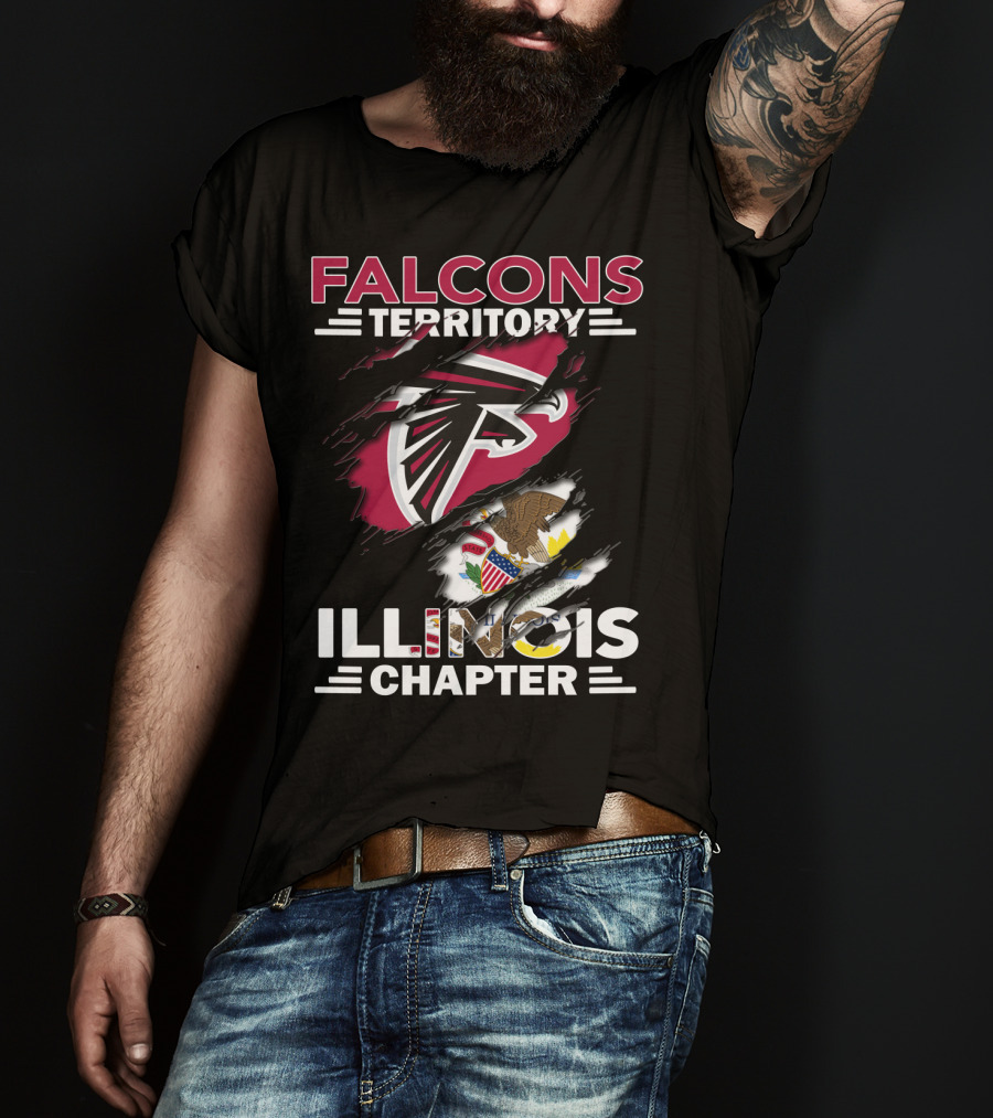 Falcons Territory Illinois Chapter NFL Team Sports Fan Club T-Shirt