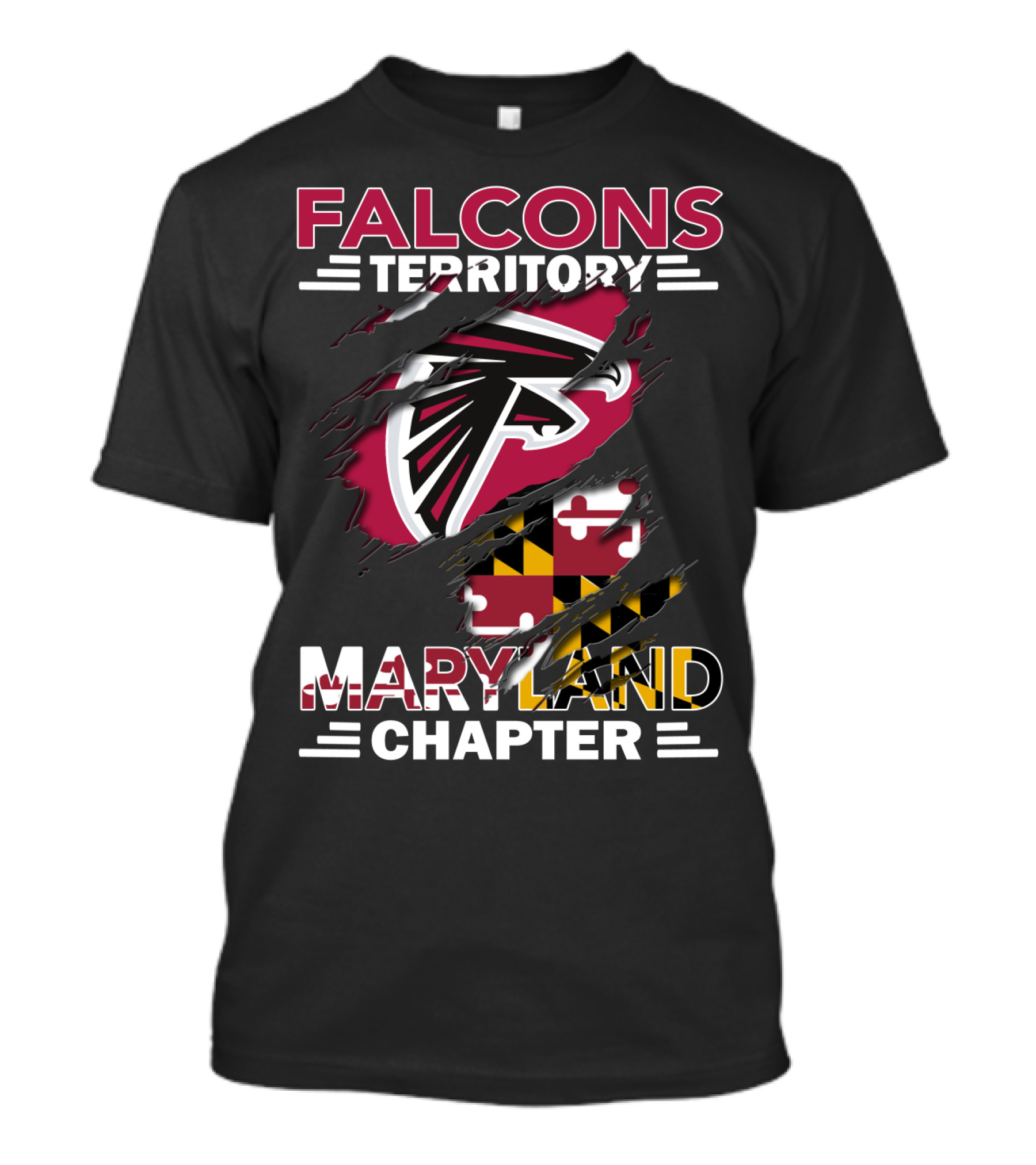 Falcons Territory Maryland Chapter Ravens Shield Flag T-Shirt