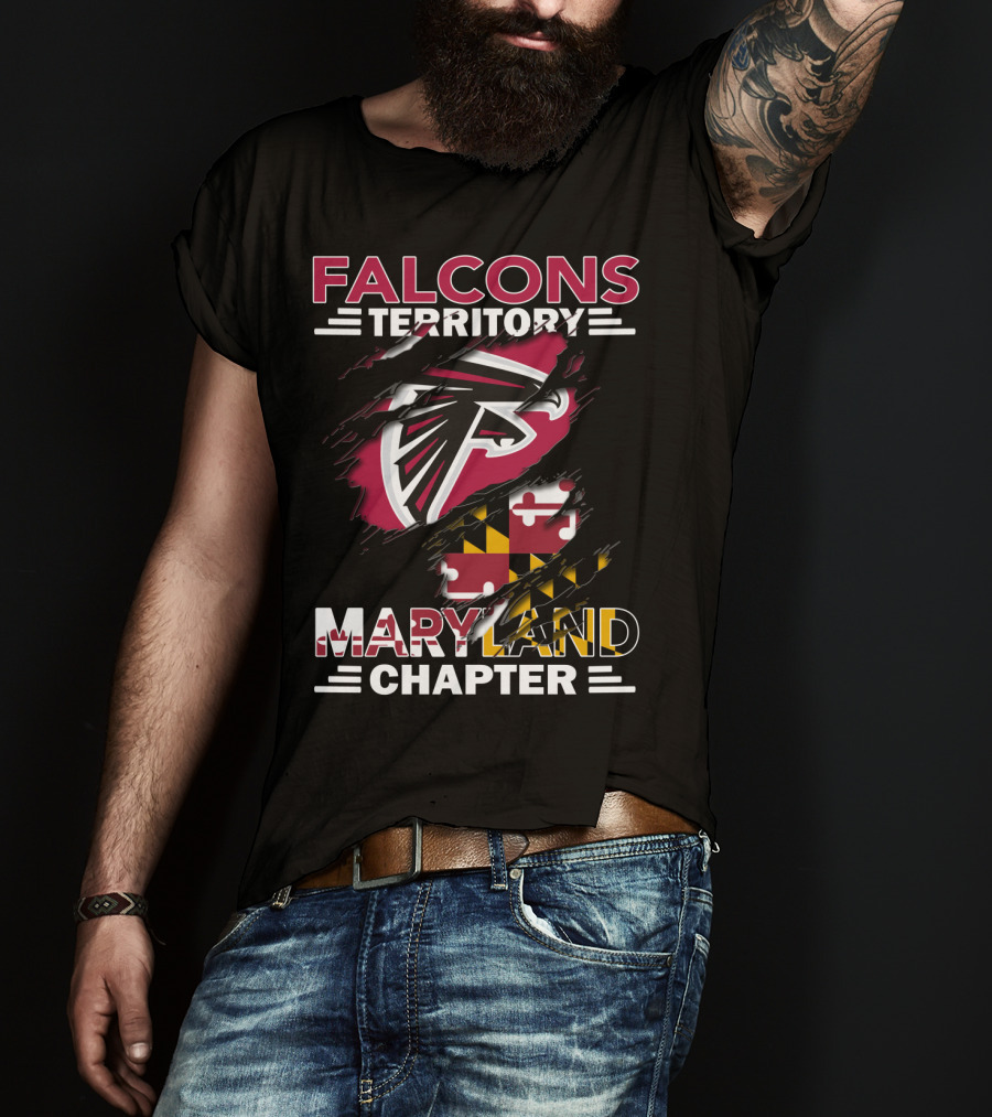 Falcons Territory Maryland Chapter Ravens Shield Flag T-Shirt