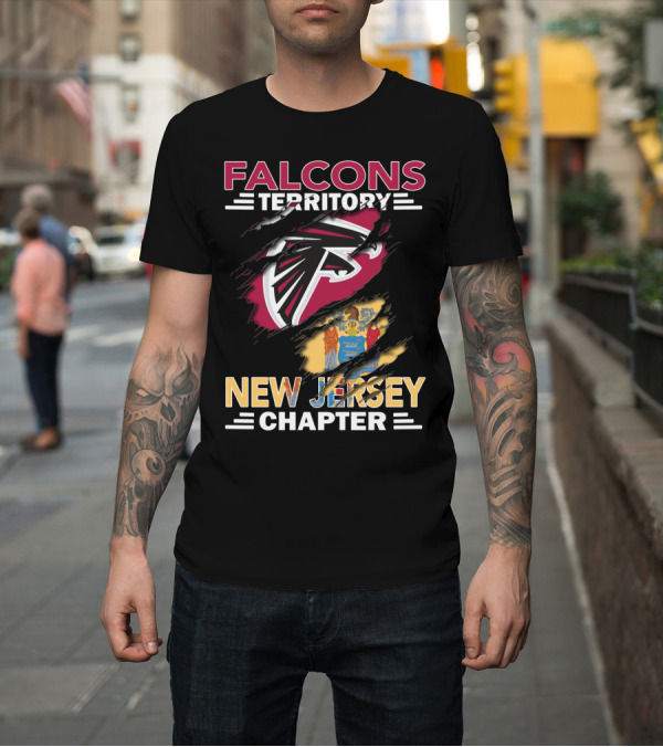 Shirt: Falcons Territory New Jersey Chapter Falcons Logo and State Flag T-Shirt Falcons Territory New Jersey Chapter Falcons Logo and State Flag T-Shirt