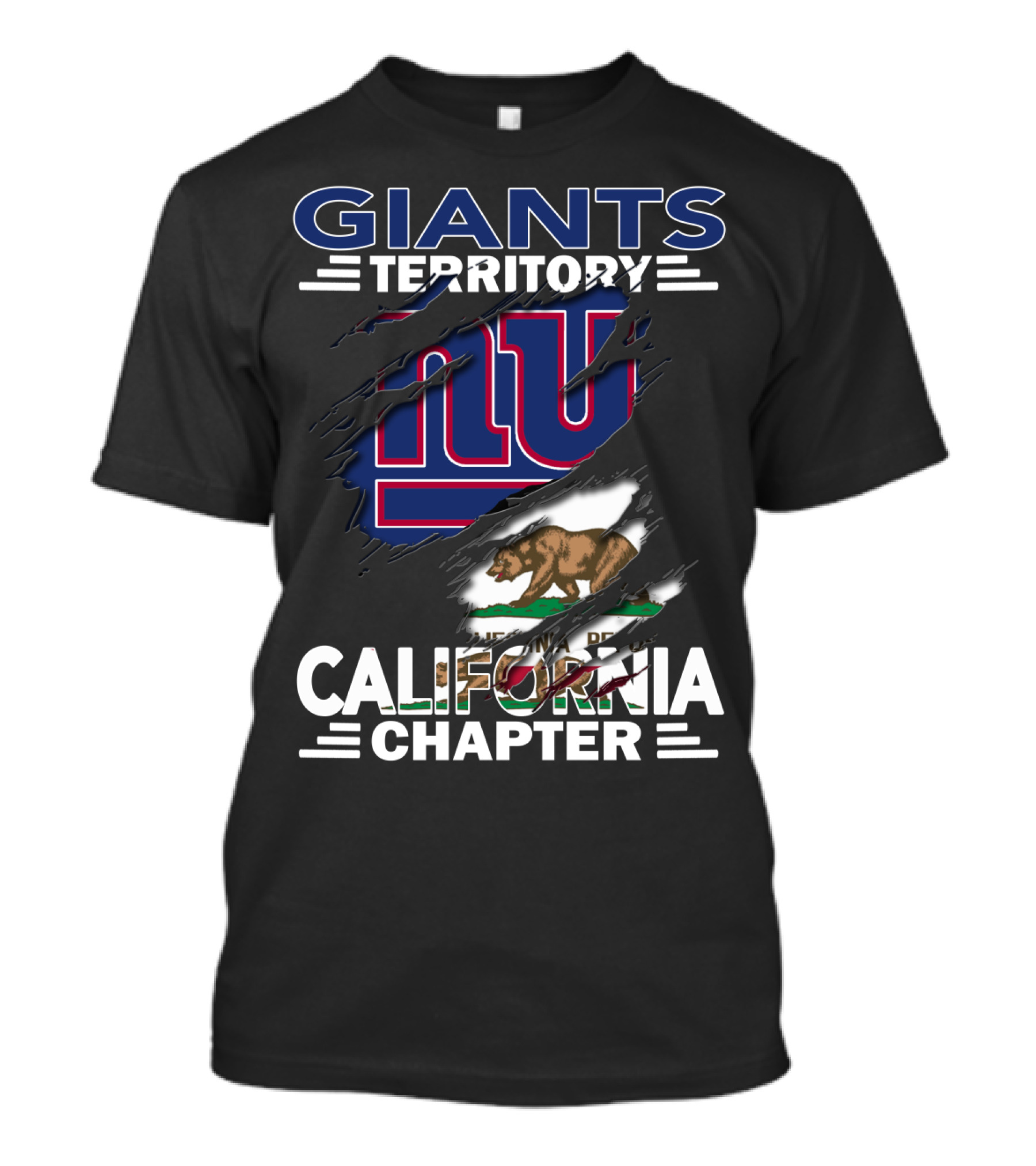 GIANTS Territory California Chapter California Bear Flag And New York Giants T-Shirt