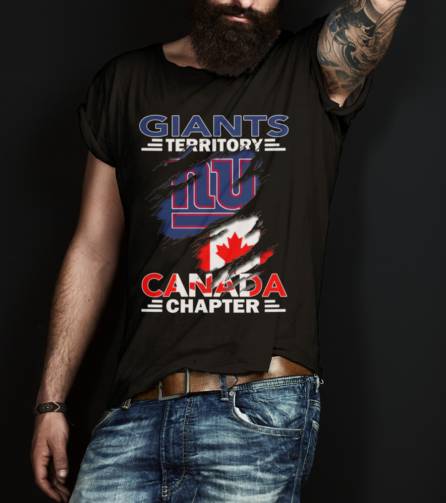 Giants Territory Canada Chapter NY Giants Canada Flag T-Shirt