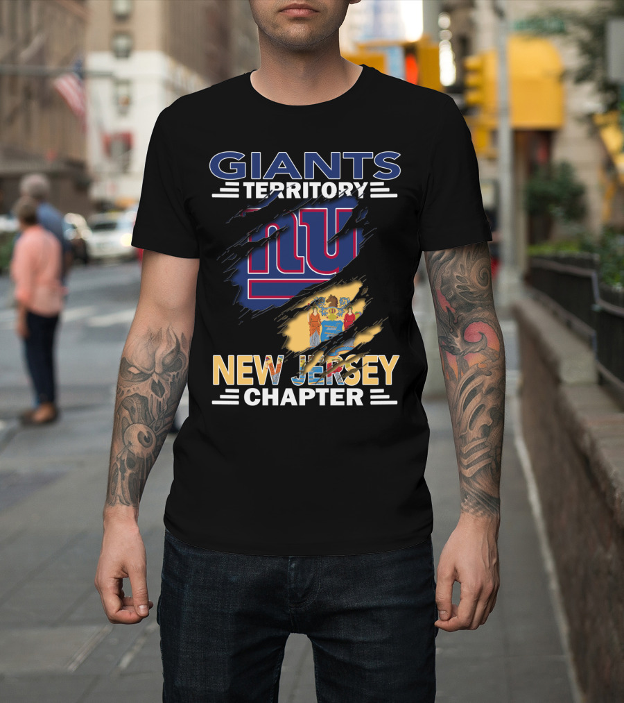 Giants Territory New Jersey Chapter NY Logo With State Flag T-Shirt