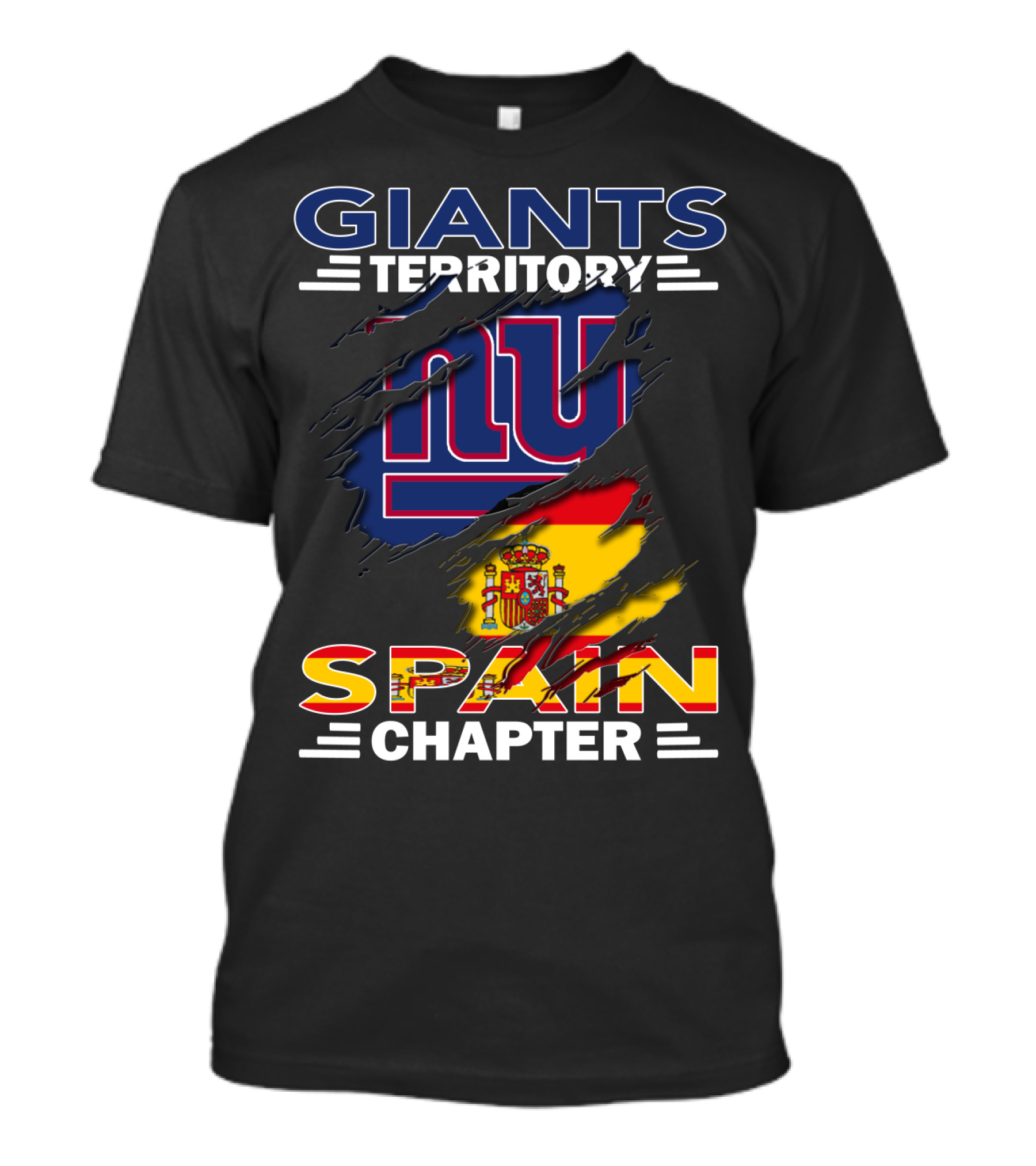 Giants Territory Spain Chapter NY Logo Flag T-Shirt