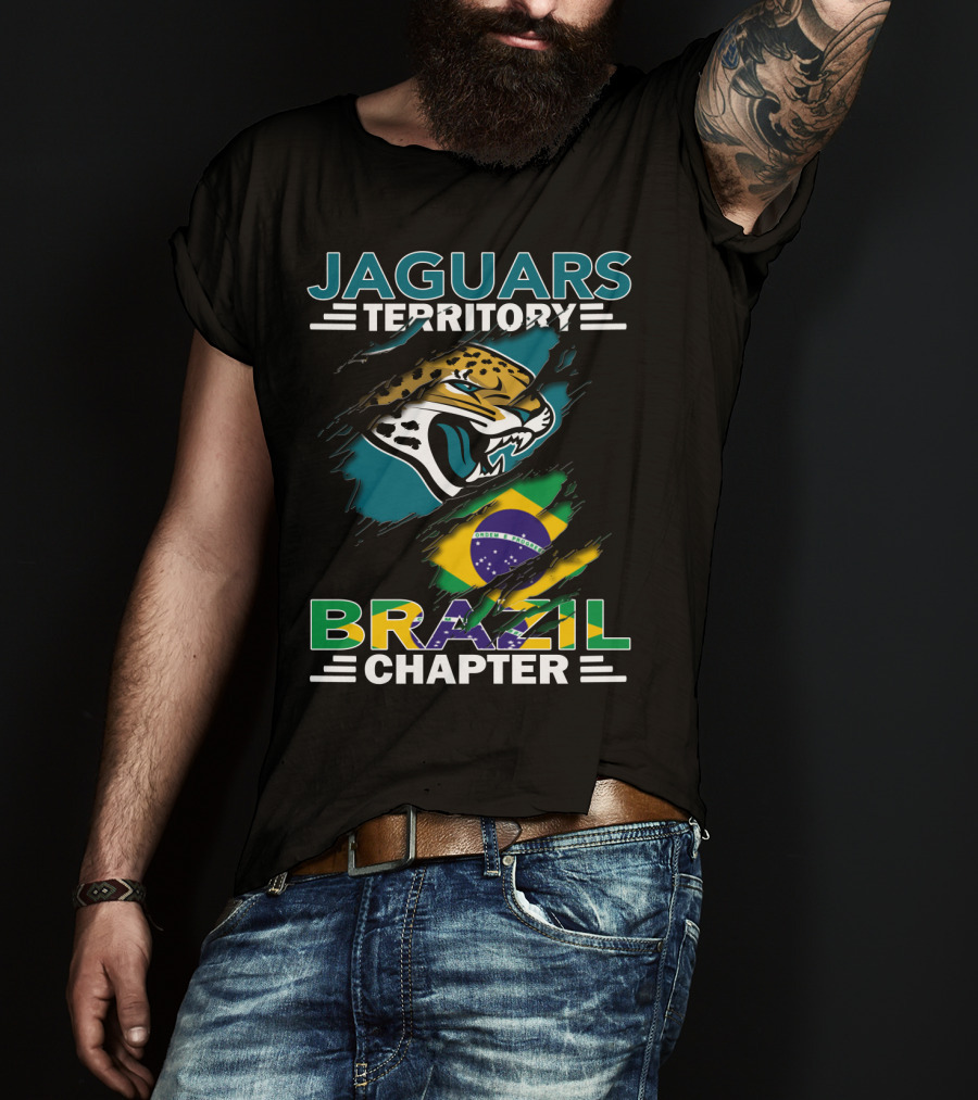 Jaguars Territory Brazil Chapter Jaguars Logo Brazil Flag T-Shirt