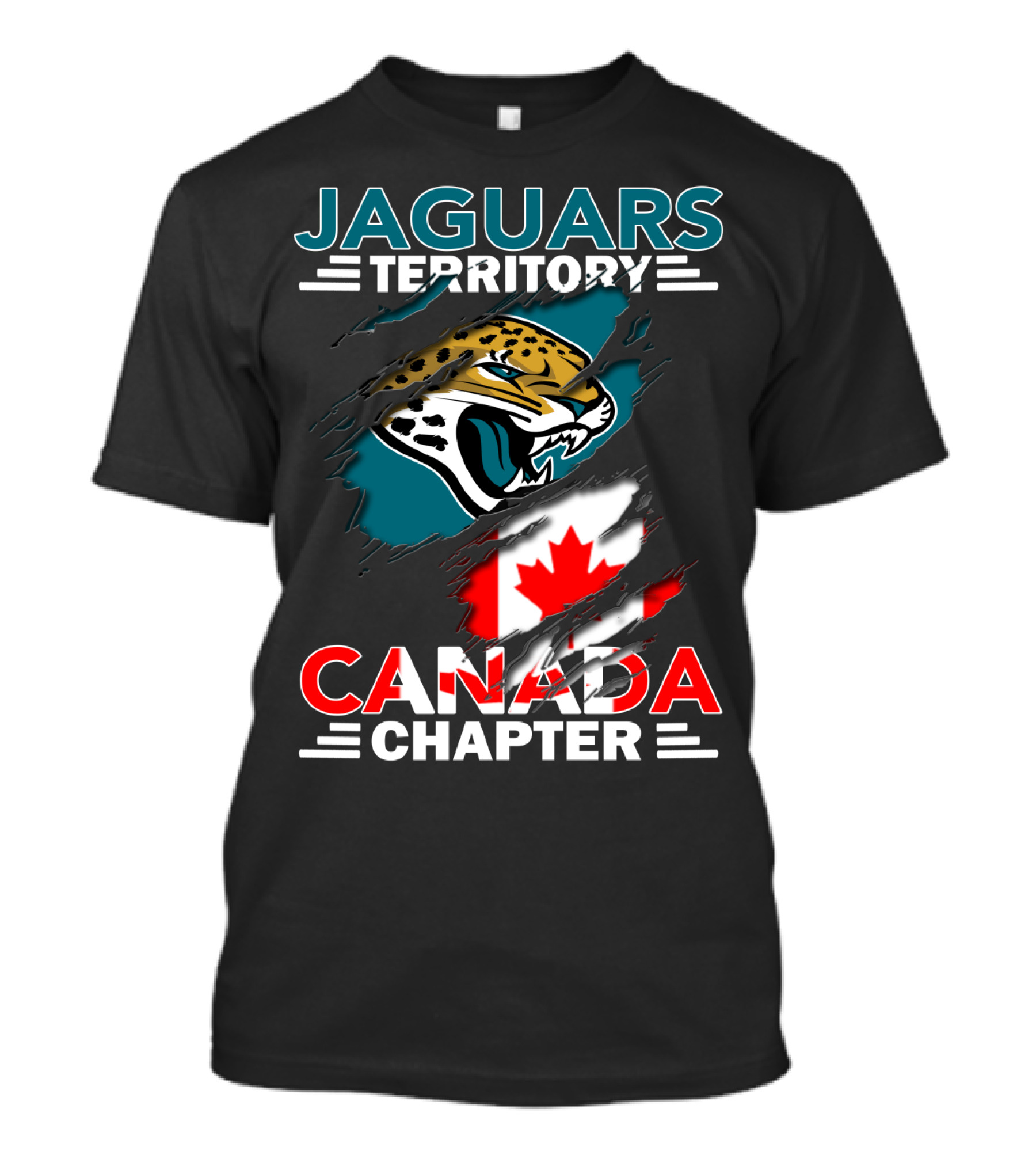 Jaguars Territory Canada Chapter With Jaguar And Canadian Flag Elements T-Shirt