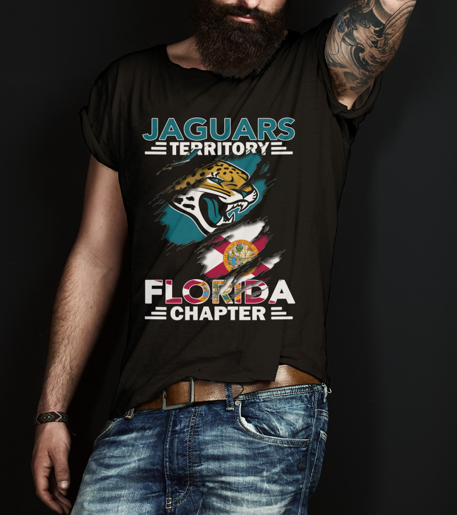 Jaguars Territory Florida Chapter With Logo And State Flag Elements T-Shirt