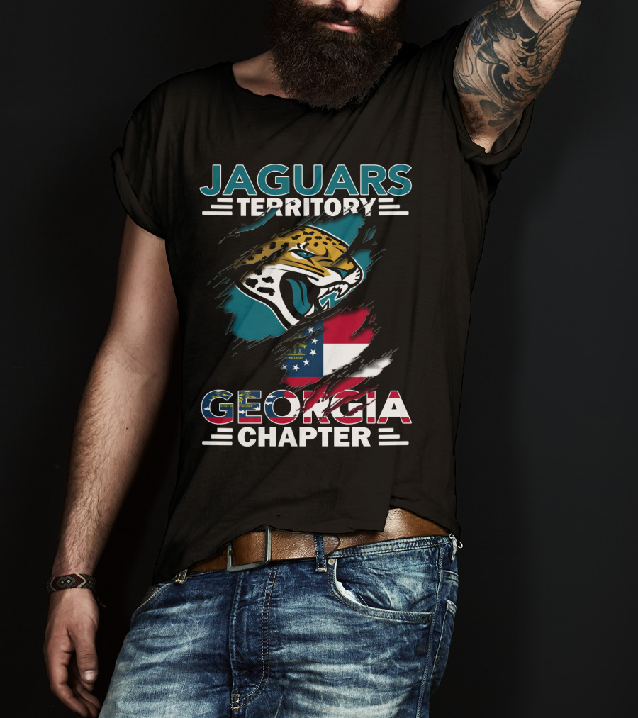 Jaguars Territory Georgia Chapter USA Flag Jaguar Head T-Shirt