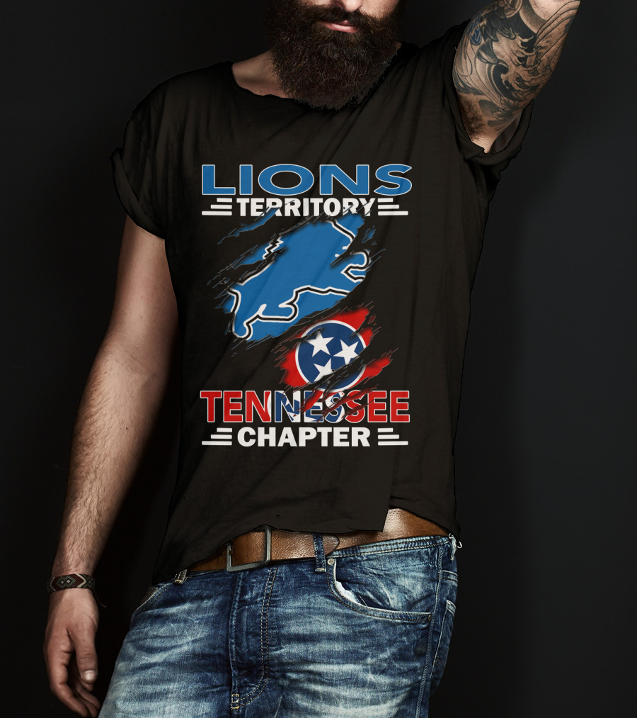 Lions Territory Tennessee Chapter Rip Through State Flag T-Shirt