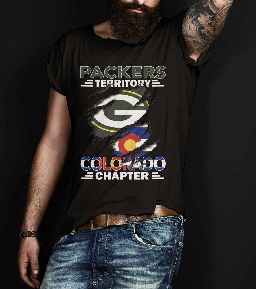 Packers Territory Colorado Chapter Green Bay Colorado Flag T-Shirt