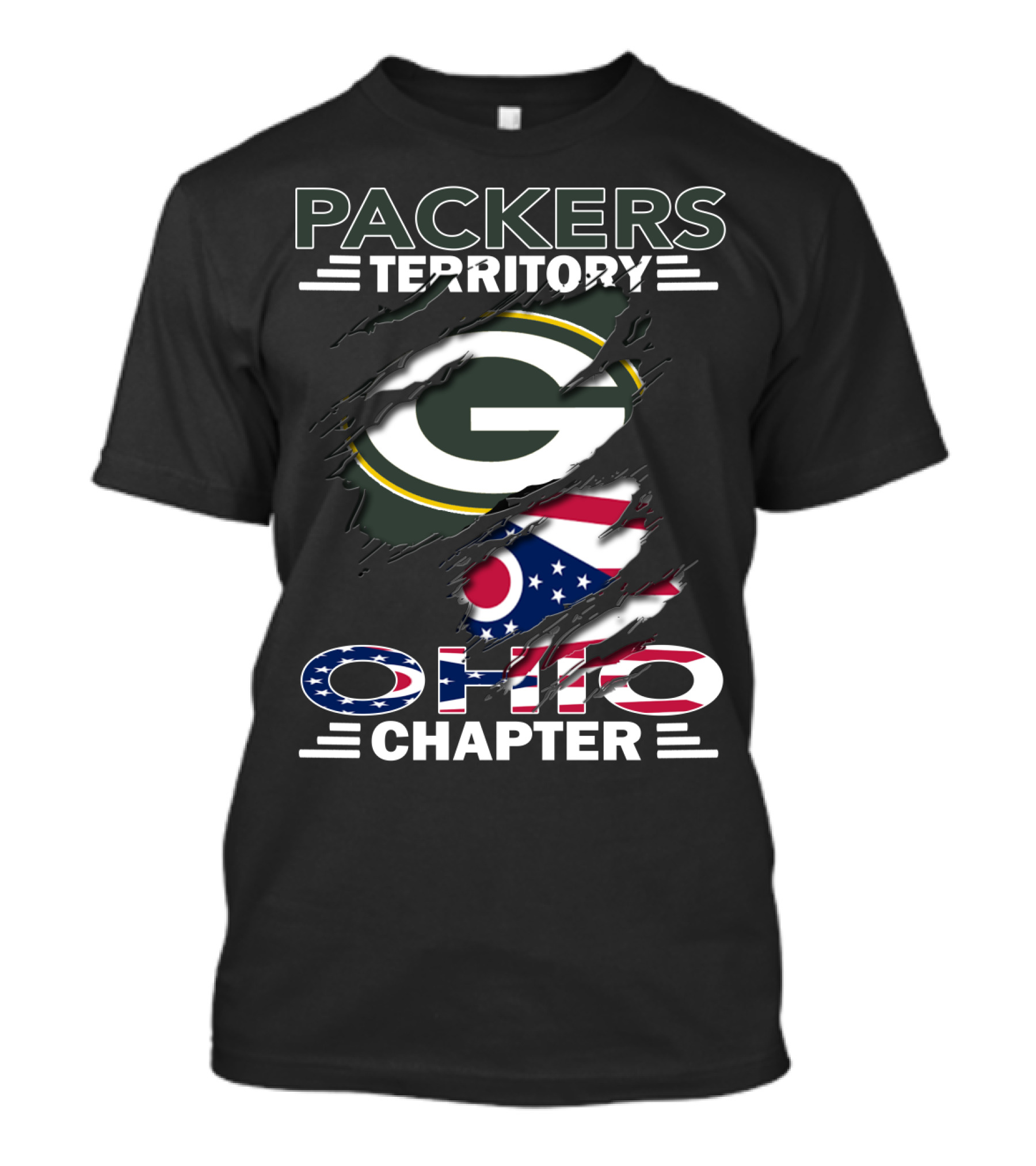 Packers Territory Ohio Chapter Green Bay Flag T-Shirt