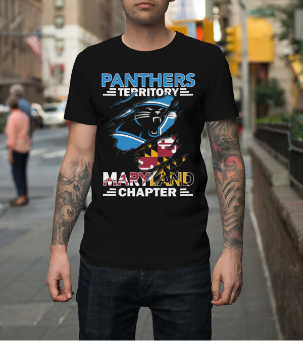 Shirt: Panthers Territory Maryland Chapter Burst with Flag and Panther T-Shirt Panthers Territory Maryland Chapter Burst with Flag and Panther T-Shirt