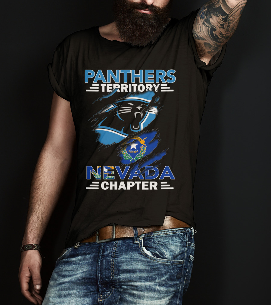 Panthers Territory Nevada Chapter Logo With Nevada State Flag T-Shirt