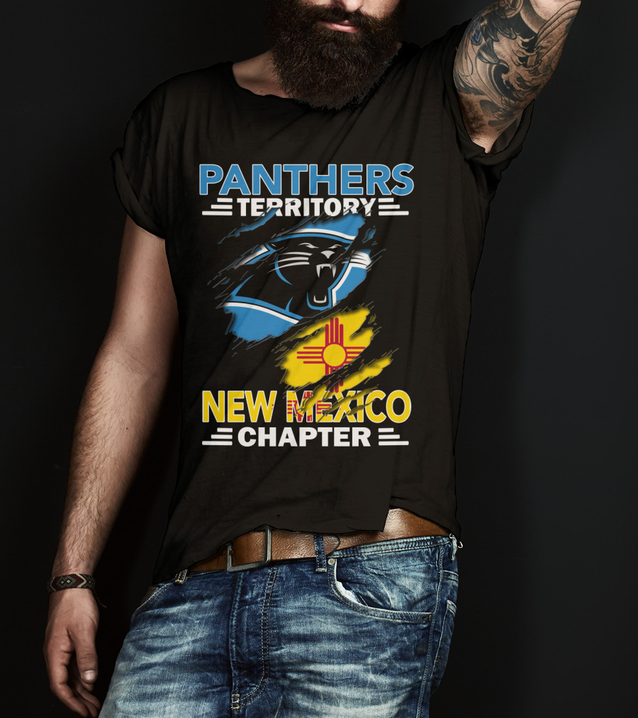 Panthers Territory New Mexico Chapter Zia Symbol Blue Black Panther T-Shirt